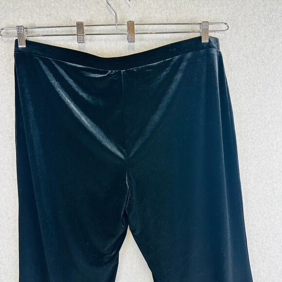 Susan Graver Womans Size XL Pants Wide Leg Velvet Pull On Black Stretch - Picture 5 of 8
